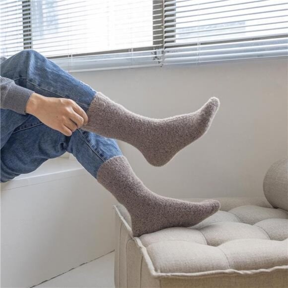New 5 Pairs Fuzzy Soft Cozy Comfortable Socks for Women, Casual Sleep Comfy Sock - Picture 4 of 6